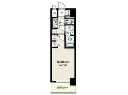 S-RESIDENCE黒川本通一丁目(1K/9階)の間取り写真