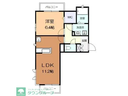 プロムナード桜台2(1LDK/2階)の間取り写真