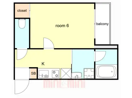 AXIS 明石(1K/3階)の間取り写真
