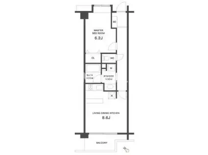 ガーデン目黒平町(1LDK/1階)の間取り写真