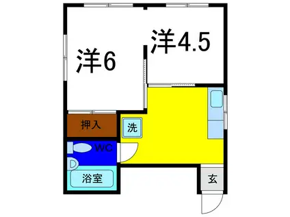 トレゾール中央通(2K/4階)の間取り写真