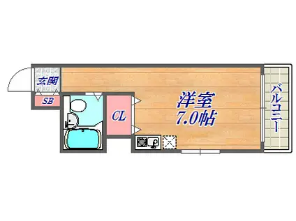 エンゼルマリン元町(ワンルーム/4階)の間取り写真