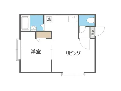 クリエイト旭町C(1DK/3階)の間取り写真