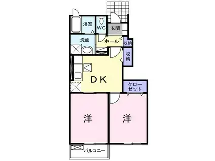 不知火桜館参番館(2DK/1階)の間取り写真