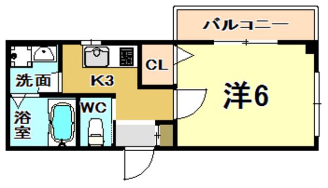 メゾンヒカリ(1K/1階)の間取り写真
