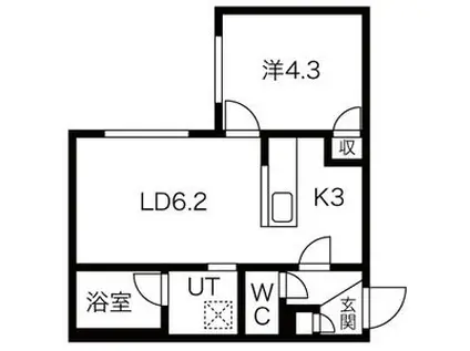 ASSO LUSSO SUMIKAWA(1LDK/1階)の間取り写真