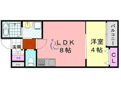 H-MAISON加美正覚寺13(1LDK/2階)の間取り写真