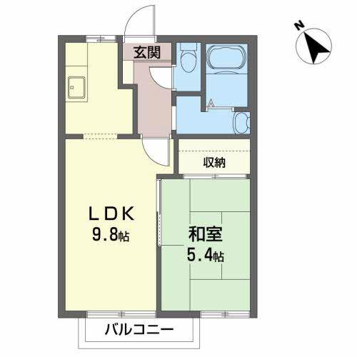 エトワスD(1LDK/2階)の間取り写真