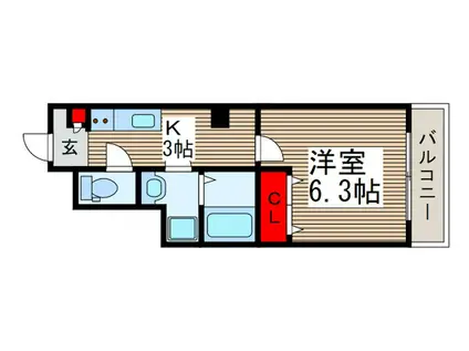 リブリ・スナイプII(1K/1階)の間取り写真