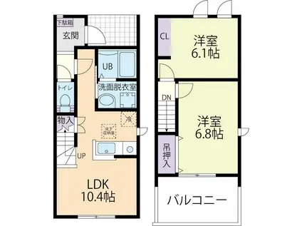 PRENDRE(2LDK/1階)の間取り写真