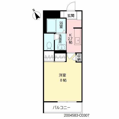 MAST中井 C棟(1K/3階)の間取り写真