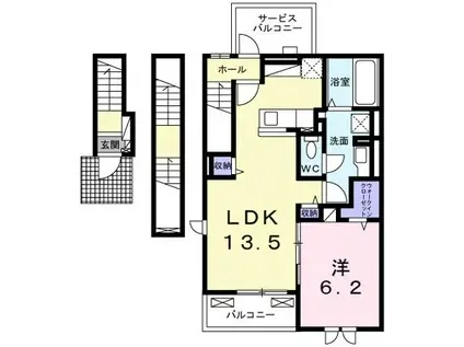 シャルマンフルール1 守山市伊勢町(1LDK/3階)の間取り写真