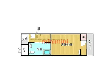 ピアスアパート(1K/3階)の間取り写真