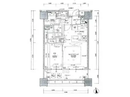 白金ザ・スカイ東棟(1LDK/16階)の間取り写真