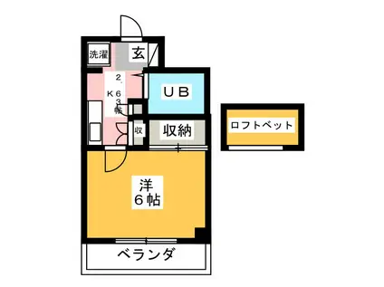 フラット・RII(1K/3階)の間取り写真