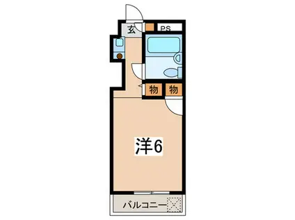 スカイコートミヤザキダイ(ワンルーム/2階)の間取り写真