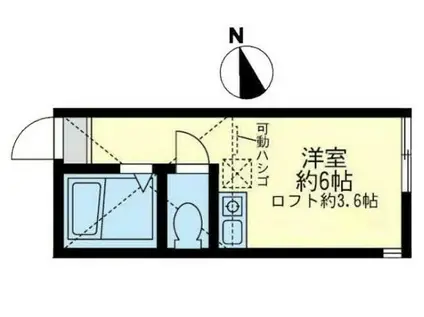 カナーレ鶴見 A棟(ワンルーム/1階)の間取り写真