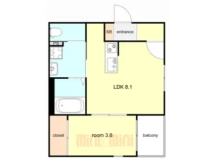 グランメゾン福(1LDK/1階)の間取り写真