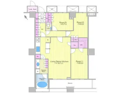 THE TOKYO TOWERS SEA TOWER(3LDK/29階)の間取り写真