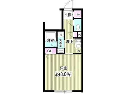 スタンズ神楽坂(1K/4階)の間取り写真