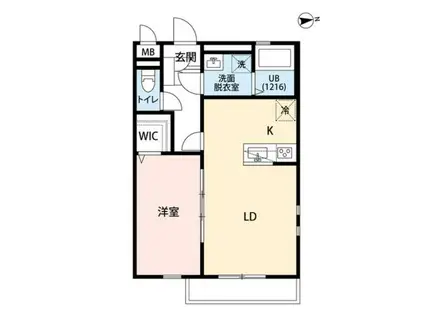 CLAIR都筑(1LDK/1階)の間取り写真