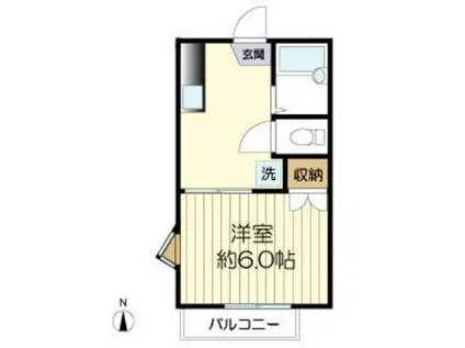 メゾンローゼ読売ランド(1K/2階)の間取り写真