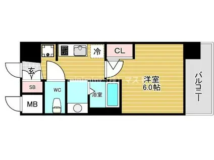 エステムコート難波ウエスト-SIDEIXレデント(1K/12階)の間取り写真