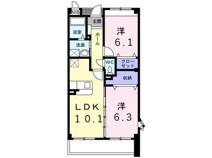 ドリーム KI(2LDK/2階)の間取り写真