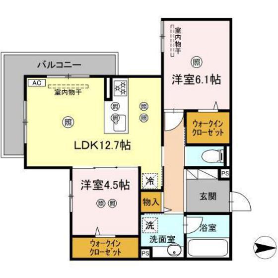 サンドルフ高須II番館(2LDK/2階)の間取り写真