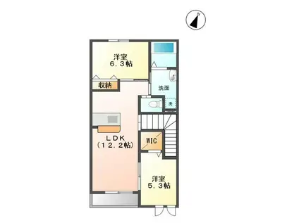 ハピネスI(2LDK/2階)の間取り写真