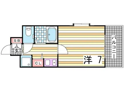 リーガル新神戸(1K/5階)の間取り写真