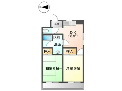 川村ビル(2DK/3階)の間取り写真