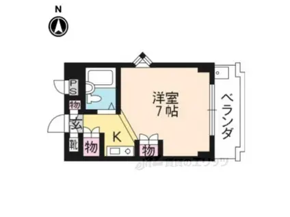 ループル音羽(ワンルーム/3階)の間取り写真