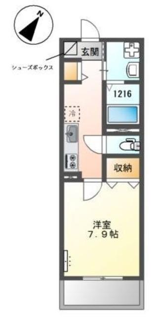 戸田市笹目3丁目アパート(1K/3階)の間取り写真