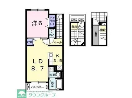 マウンテンエミネンスIII(1LDK/3階)の間取り写真