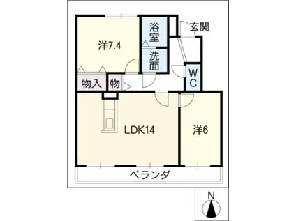 コージーコート和(2LDK/1階)の間取り写真