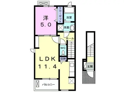 LE LIEN(1LDK/2階)の間取り写真