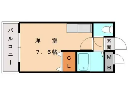 シャトレ和白(ワンルーム/4階)の間取り写真