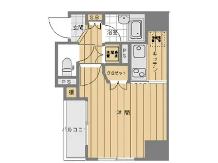 ドルチェ京橋壱番館(ワンルーム/10階)の間取り写真