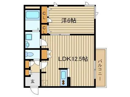 ノシェリー(1LDK/3階)の間取り写真