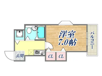 須磨パークアベニュー(1K/5階)の間取り写真