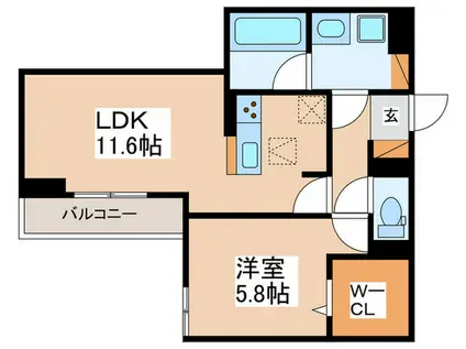 トリシア千躰(1LDK/3階)の間取り写真