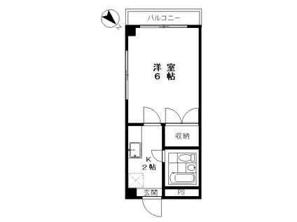 セラメゾン(1K/2階)の間取り写真