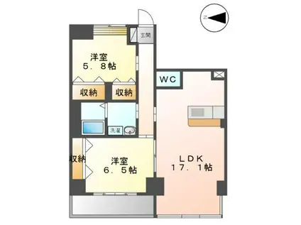 QUEENS GARDEN(2LDK/4階)の間取り写真