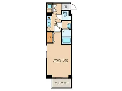 CASTLE伊都(1K/5階)の間取り写真