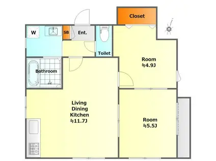 アーバンコート初台II(2LDK/3階)の間取り写真