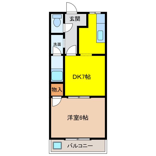 クリエイトハイム安田(1DK/1階)の間取り写真
