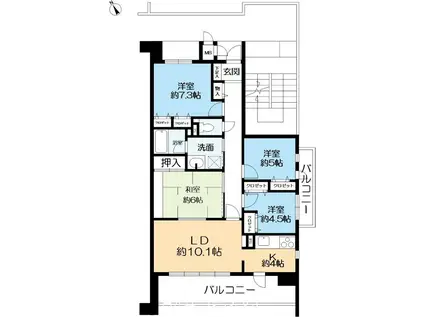 西神南ヒルズ7番館(4LDK/12階)の間取り写真