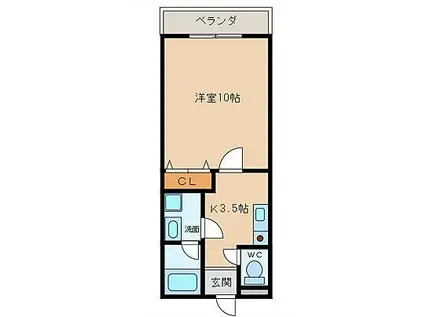 メゾンドソレイユ(1K/3階)の間取り写真