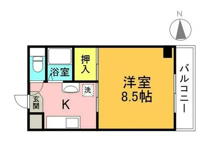 レガート・ヴェルティエ(1K/1階)の間取り写真